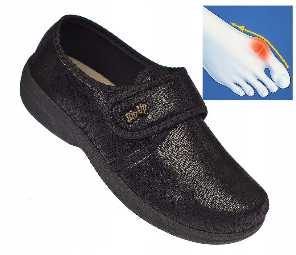 Dámské polobotky na halušky P-430, široké, pohodlné, se zapínáním na suchý zip, velikost vel.