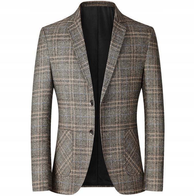 CASUAL MARYNARKA BIZNESOWA MĘSKA W KRATĘ SLIL STYM Marka bez marki