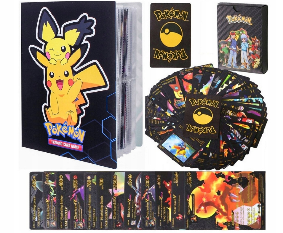 

Karty Pokemon czarne 55 sztuk album Do Wyboru