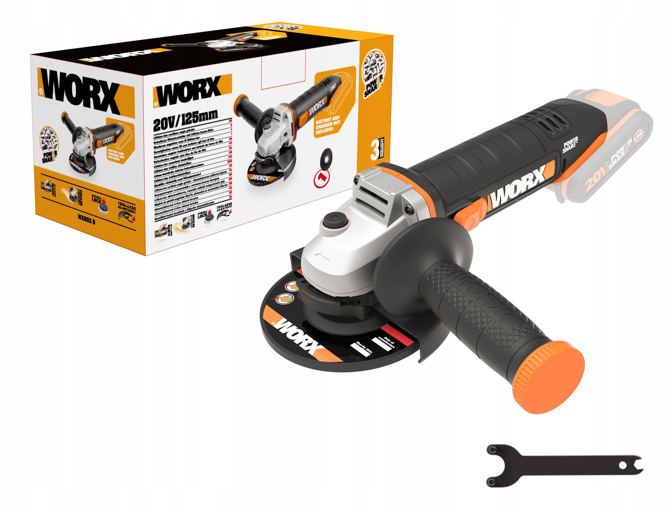 

Szlifierka kątowa akumulatorowa Worx WX803.9 20V