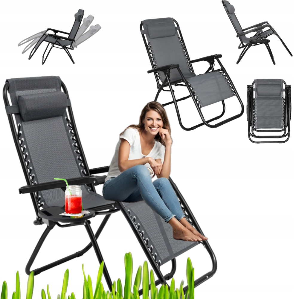 LEŻAK OGRODOWY SKŁADANY PLAŻOWY KRZESŁO TURYSTYCZNE FOTEL OPARCIE GRATISY!