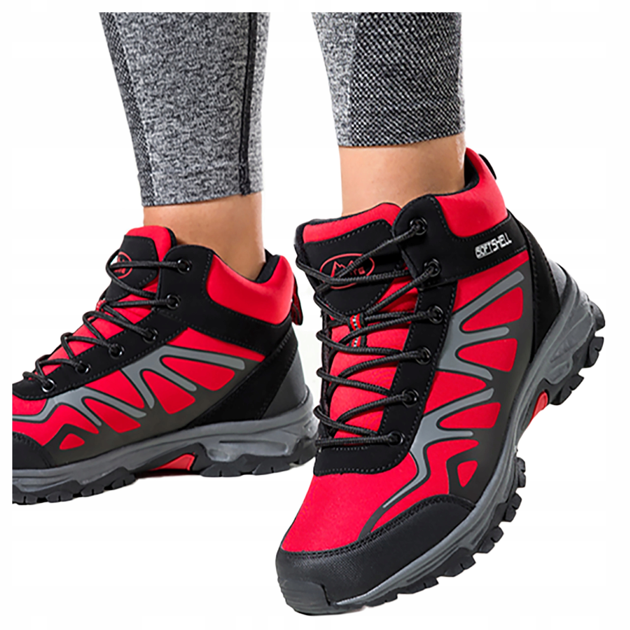 Trekkingové Sportovní boty Softshell Vysoké Šněrovací Červené vel. 36