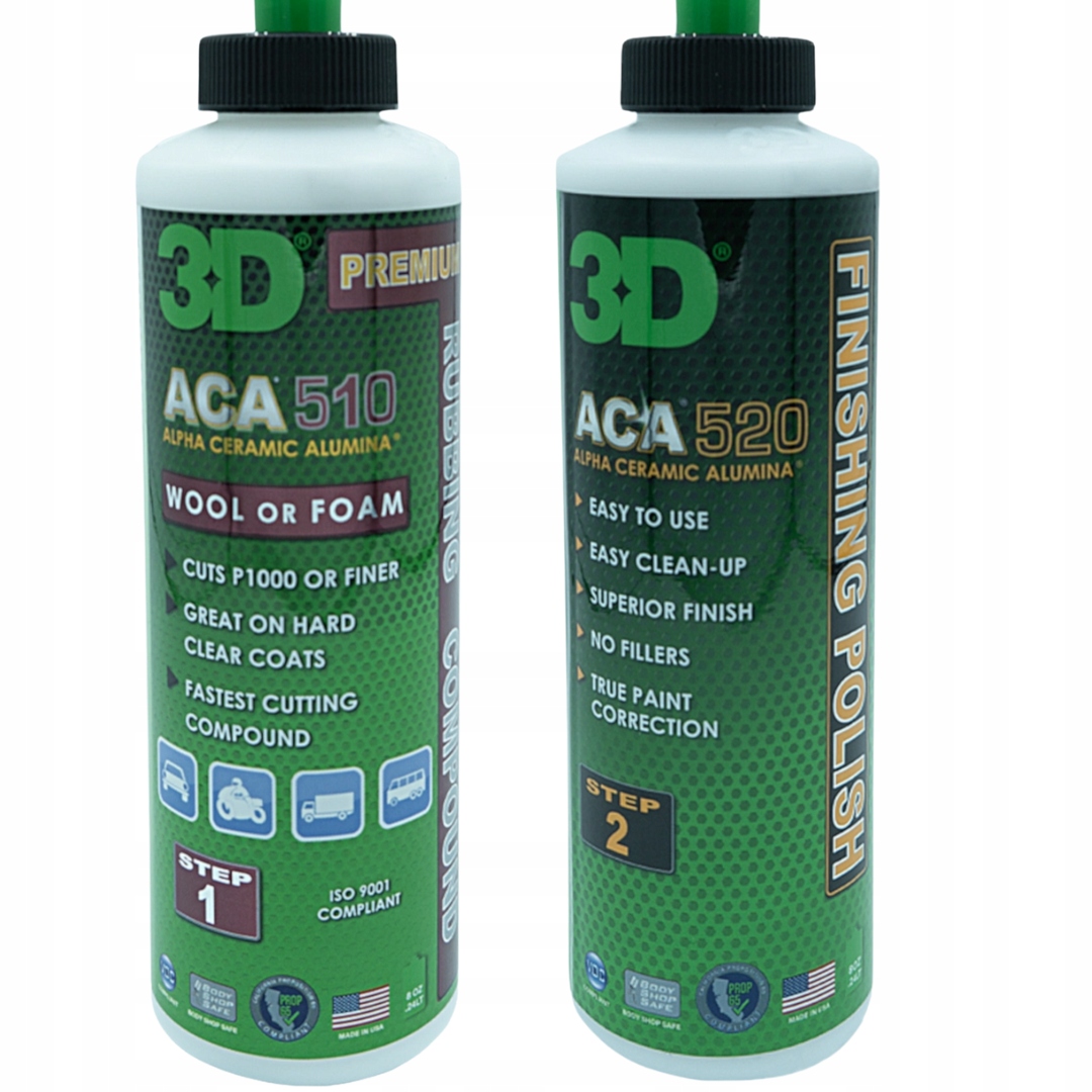 3D Aca 510 Rubbing Compound Aca 520 Finishing 237ml zestaw past 3D