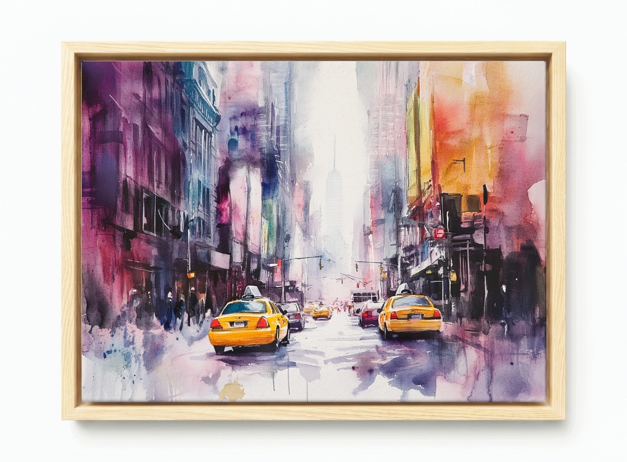 Obraz Rám American Box Město New York Ulice Auta Žluté Taxi 60x40