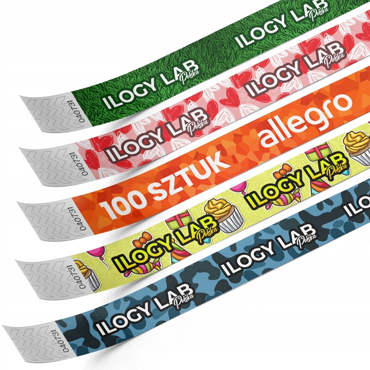 Opaski na rękę TYVEK NA IMPREZĘ z nadrukiem FULL COLOR na całej opasce