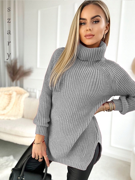 CIEPŁY SWETER damski GOLF mięciutki modny kolory Rozmiar uniwersalny