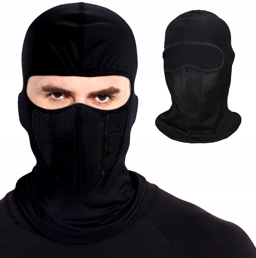 MOTOCYKLOWA KOMINIARKA POD KASK NA MOTOR ROWER NARTY CZARNA Marka bez marki