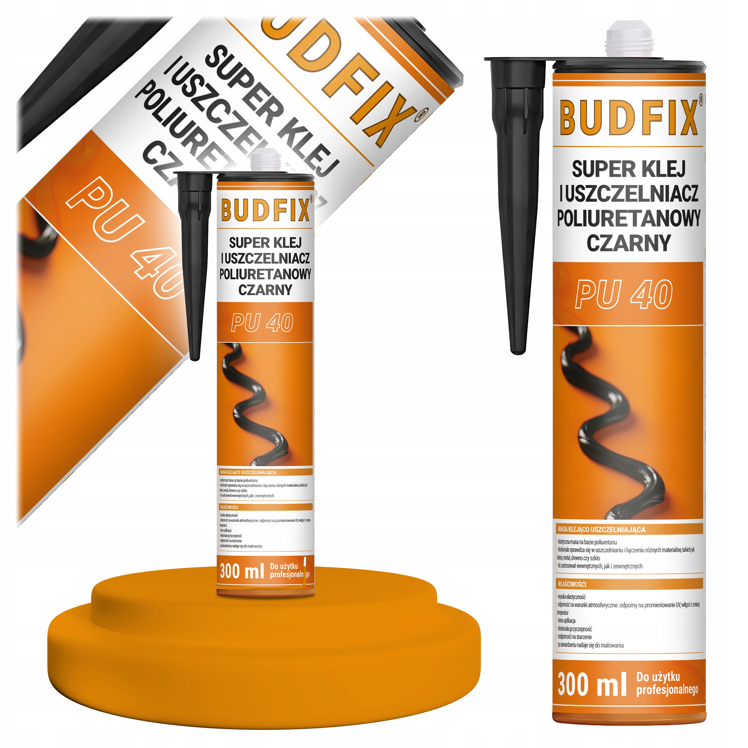 Klej Konstrukcyjny Uszczelniacz Pu 40 Czarny 221 Karoseria Ogrodzenia 300ml