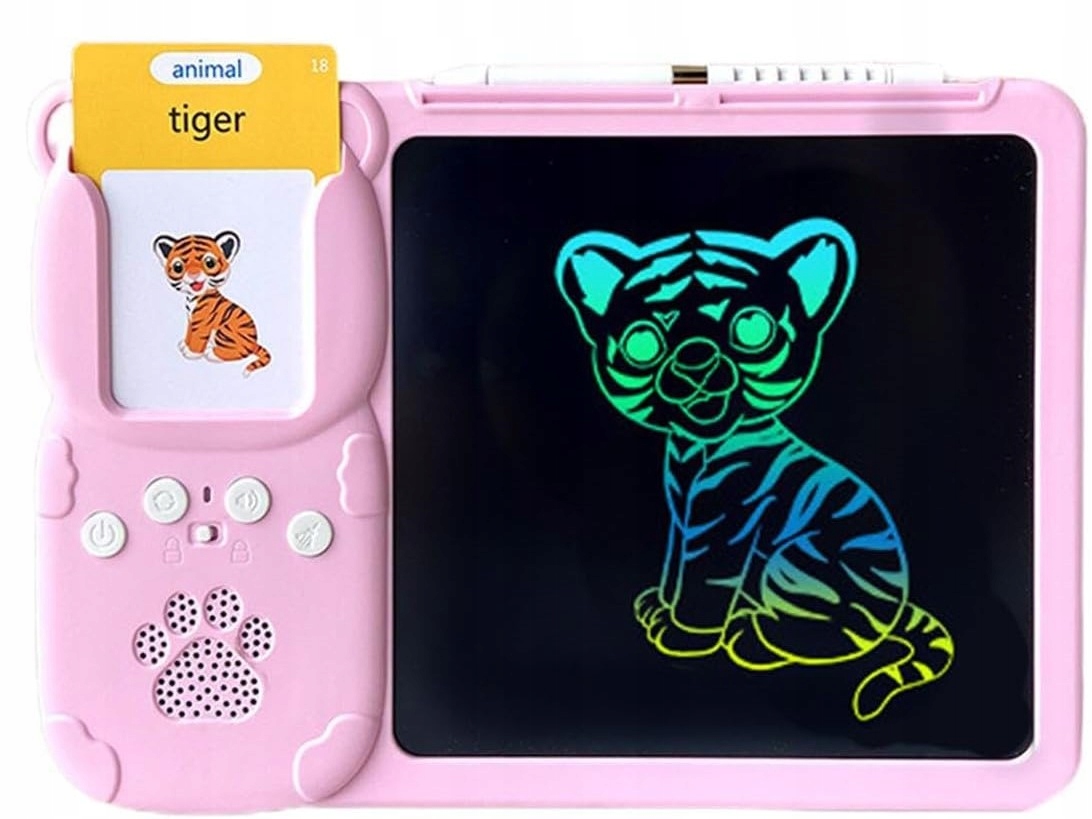 CZYTNIK KART TABLET DO NAUKI ANGIELSKIEGO 244 SŁÓWEK DLA 3 4 5 6 7 8 LATKA Materiał karton papier plastik