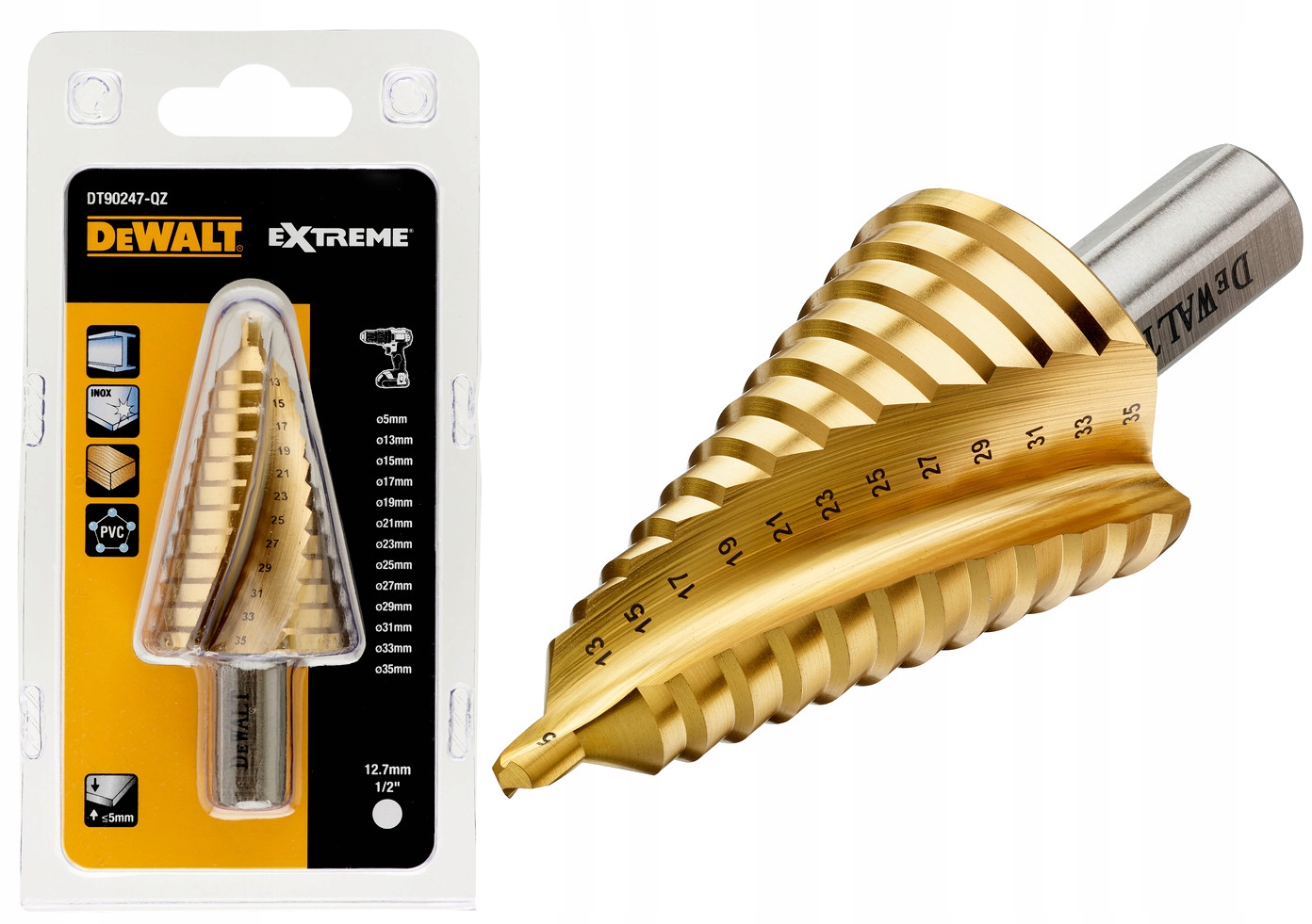 

Dewalt Wiertło Stożkowe Stopniowe Choinkowe 5-35MM