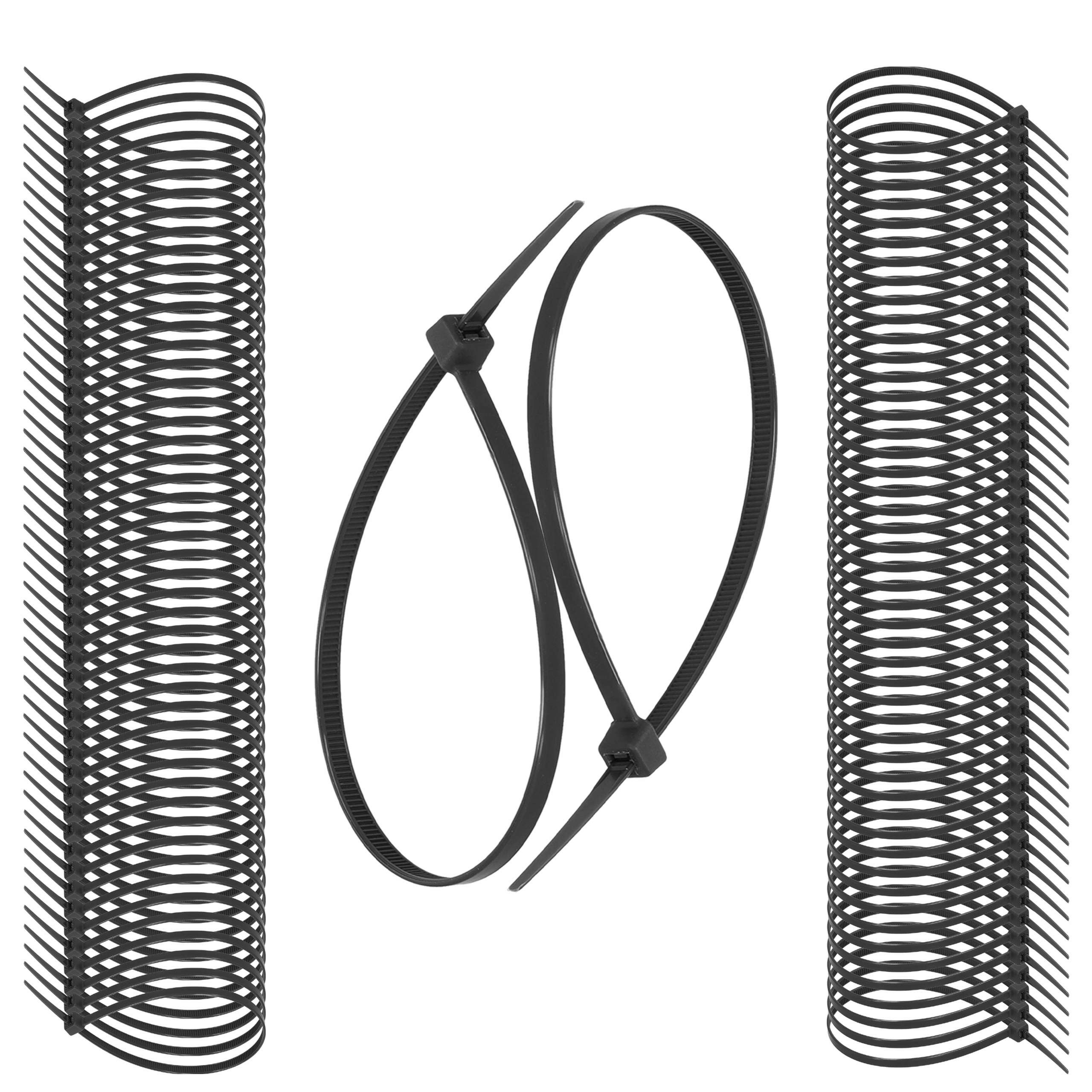 Trytytki Opaski zaciskowe Bardzo Mocne Dedra czarne 100sztuk 7,6x370mm PA66