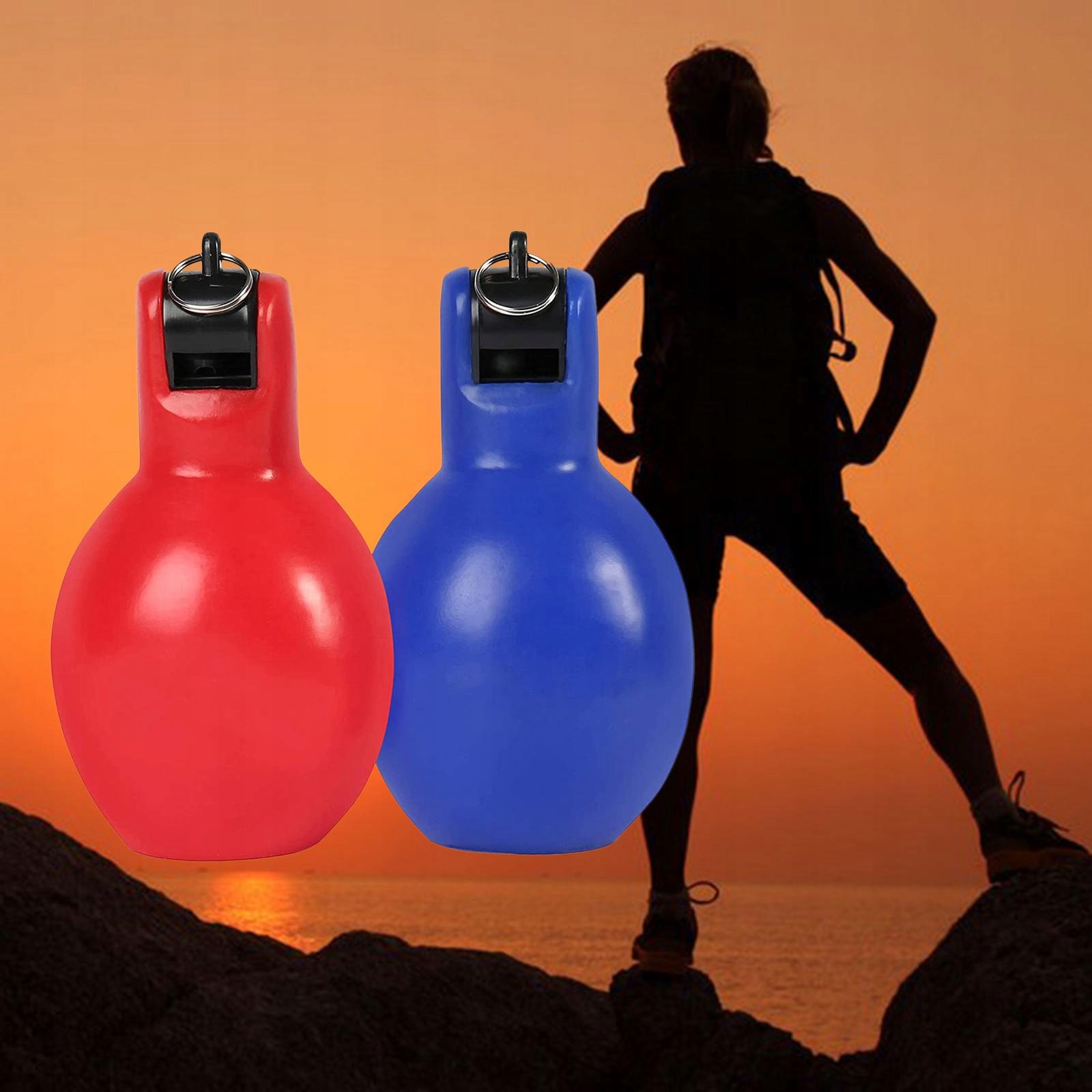 Lekki gwizdek do ręcznego wyciskania, czerwony i niebieski Marka bez marki