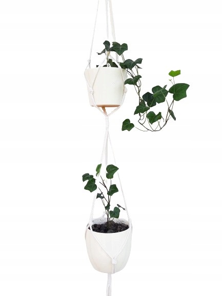 

Kwietnik wiszący podwójny, makrama, Różne