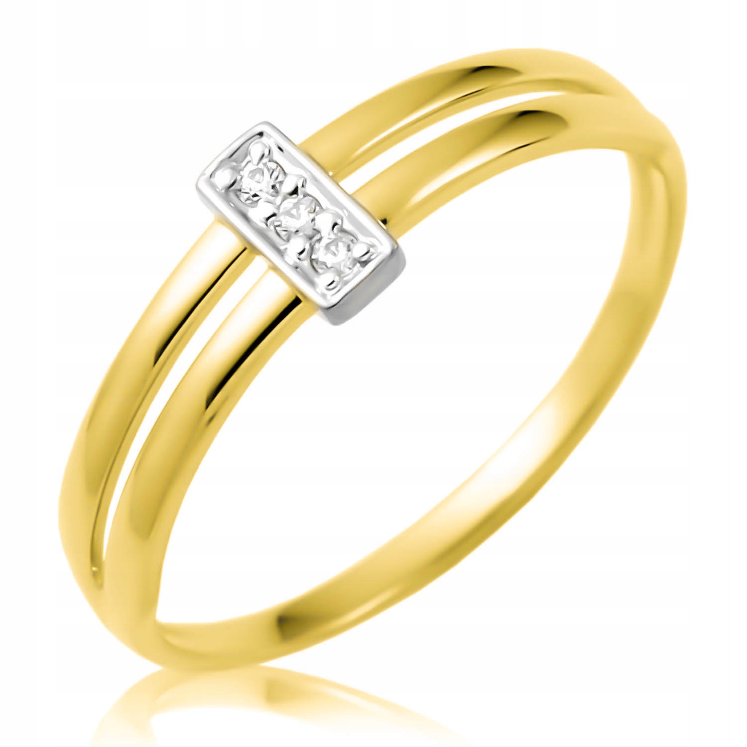 ZŁOTY PIERŚCIONEK 585 BRYLANT DIAMENT 0,03ct 24h