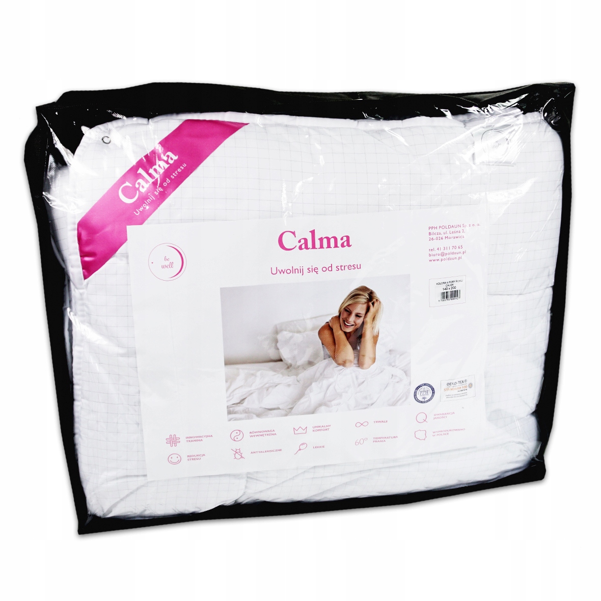 Kołdra antystresowa 180x200 CALMA włókno węglowe