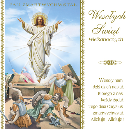 KARNET KARTKA ŚWIĄTECZNA KWADRAT WIELKANOC 1 SZT.