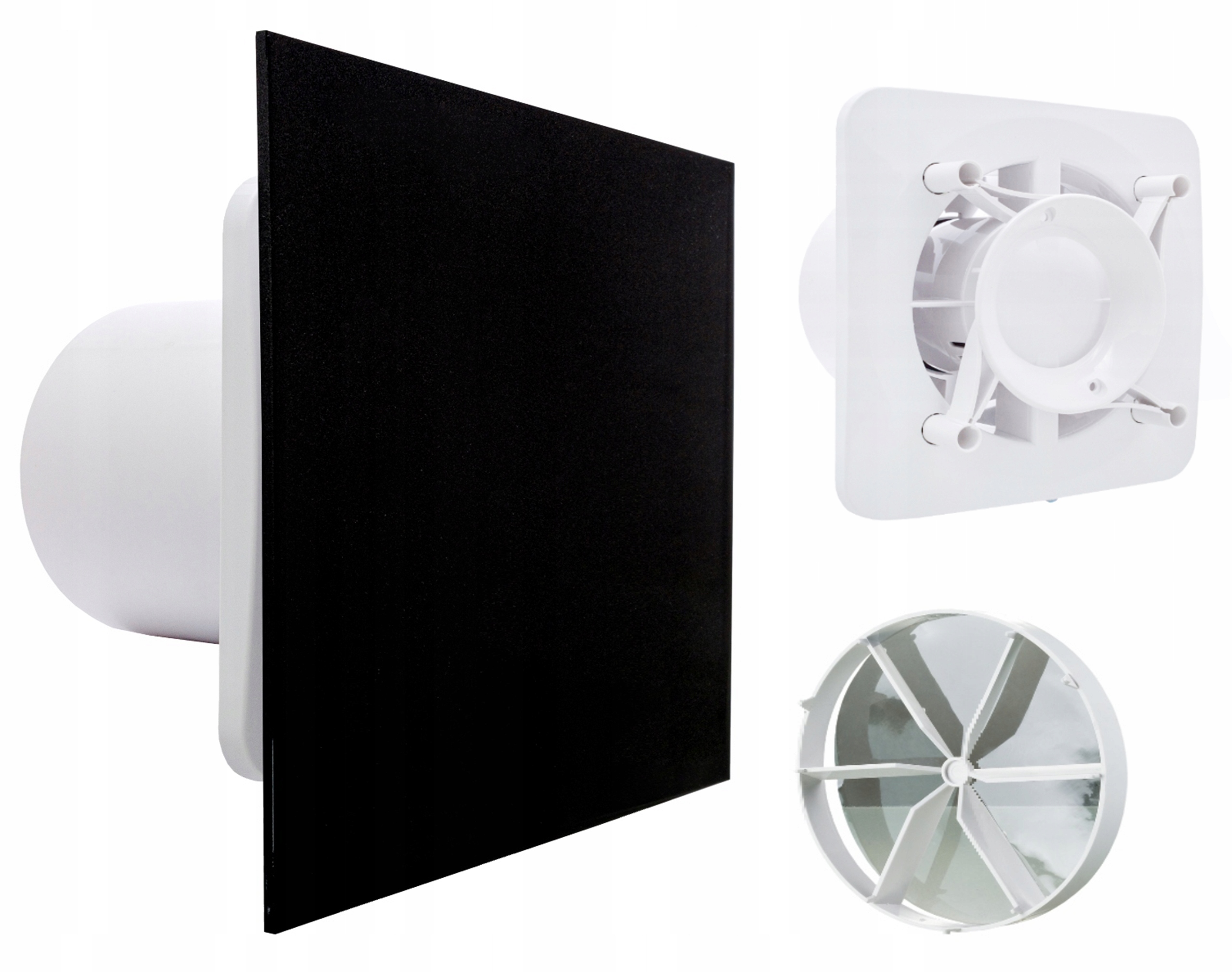 Domácí Koupelnový Ventilátor FI100mm Černý Standard Tichý Dárek Ventil