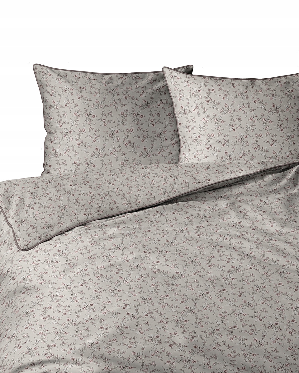Pościel Bawełniana z Perkalu z Lamówką 220x200 Lame Percale Torba Kwiatki
