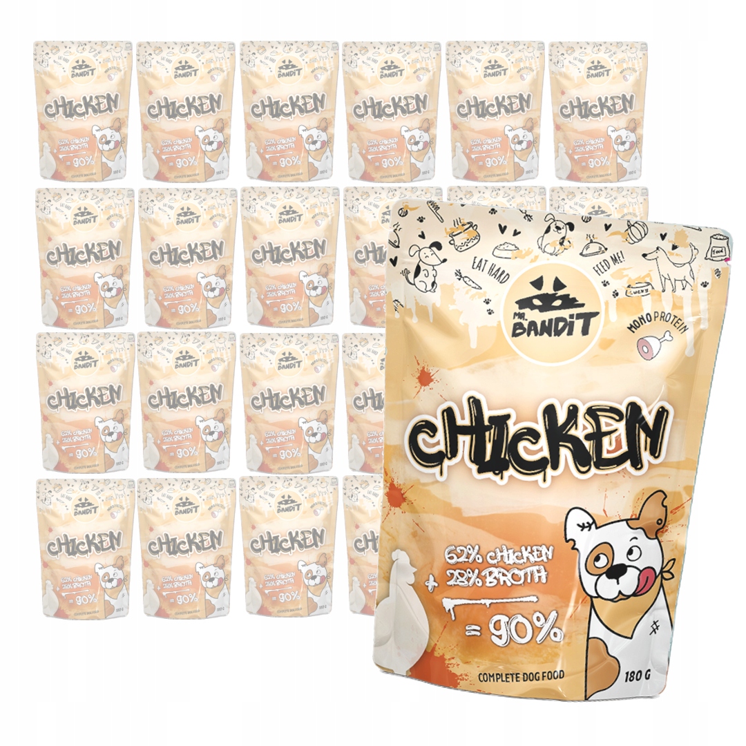 Mr. Bandit Chicken 24x180g Kompletní Vlhké Krmivo pro psy s kuřecím masem