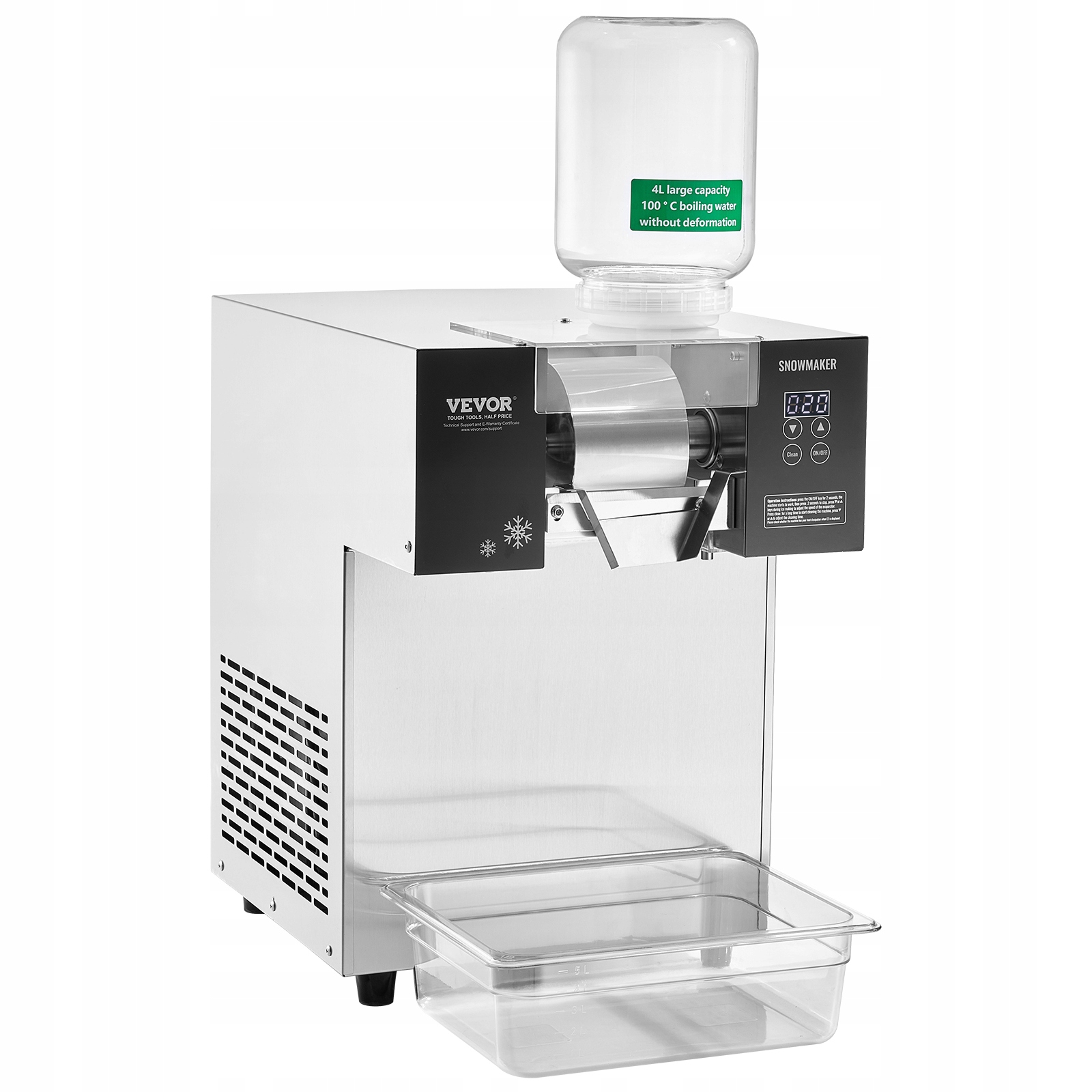 Vevor Komercyjna Maszyna Do Lodu W Płatkach Śniegu 700W 180KG Stal