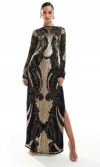 Zdobené Flitrové Šaty Večerní Šaty S Designem 38 M