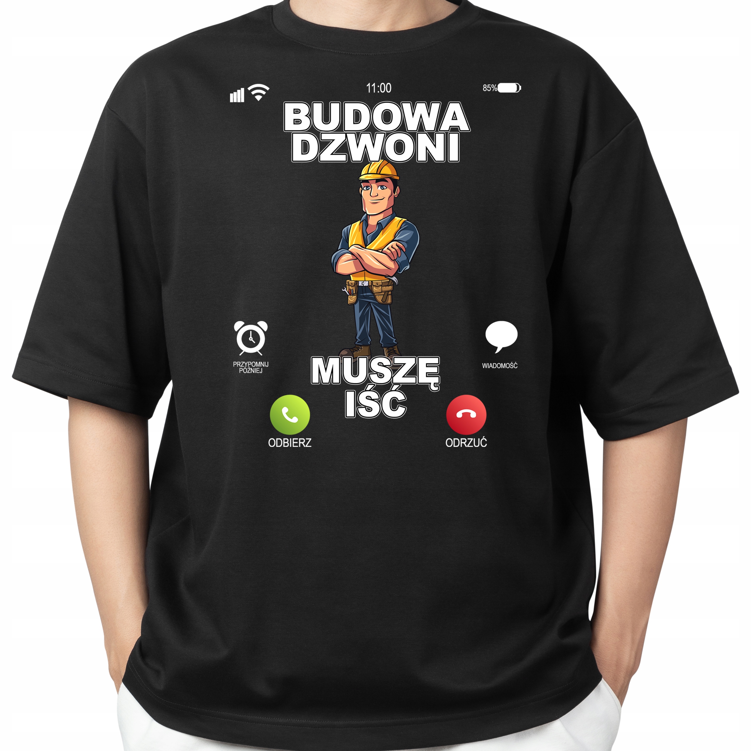

Koszulka Męska Budowa Dzwoni Śmieszne XXL