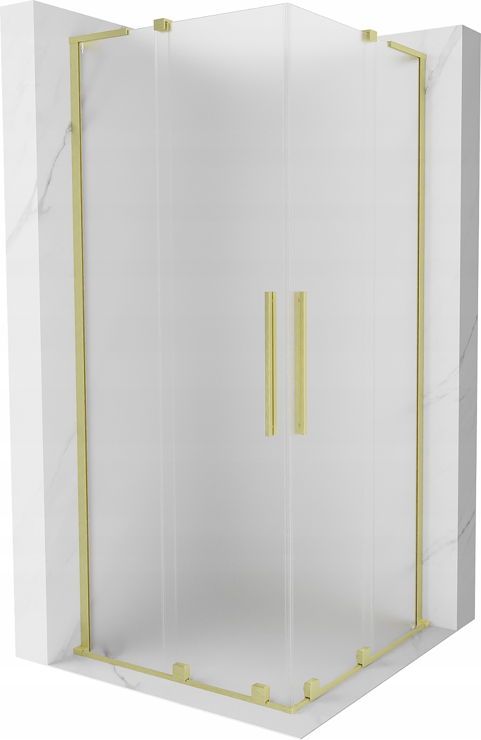 Mexen Velar L Duo 90x90 cm sprchová kabina zlatá kartáčovaná