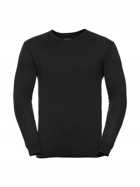 Pánský svetr V-neck Russell Černý 4XL