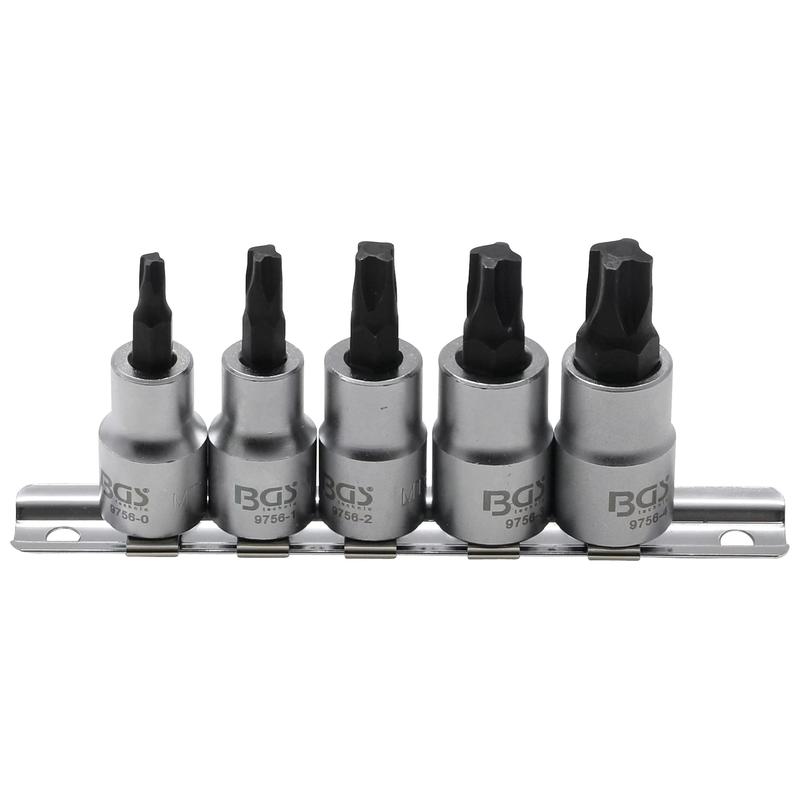 Sada 5 nástavců na bity 4hranné MTS0-MTS04, pohon 10 mm (3/8"), Bgs 9756