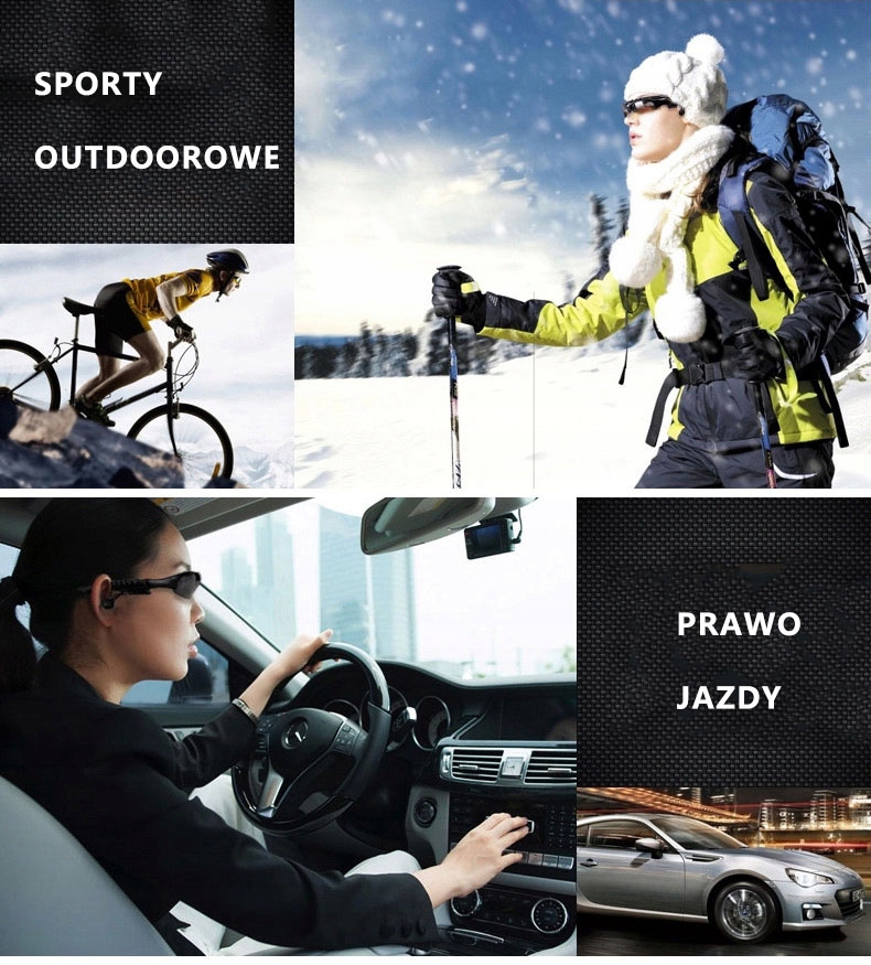 SLUCHAWKI BEZPRZEWODOWE BLUETOOTH DLA ROWERZYSTY OKULARY ROWEROWE EAN (GTIN) 767890021446