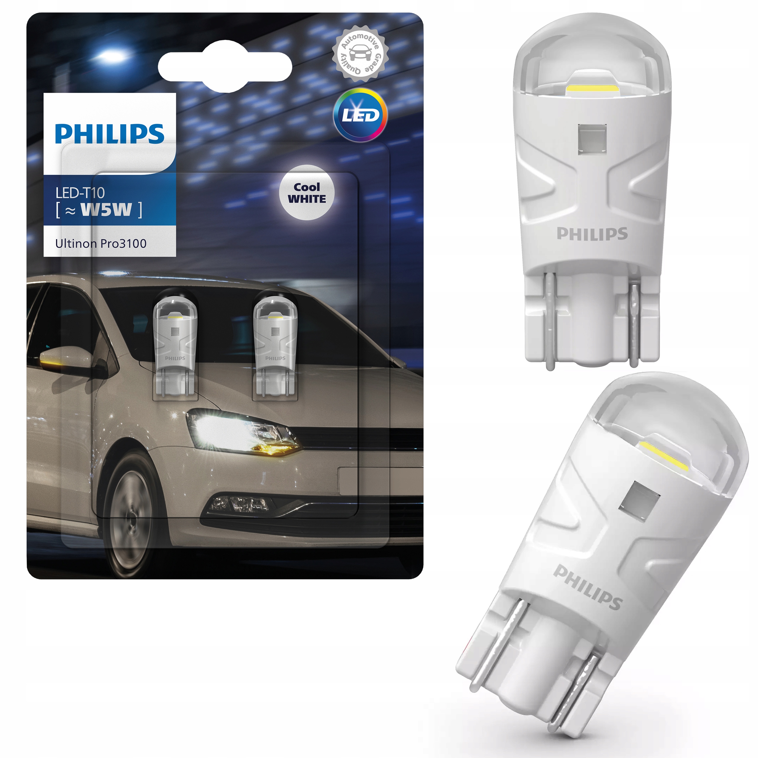 ŻARÓWKI LED PHILIPS ULTINON PRO6000 W5W 5W5 8000K 11961XU60X2 za 83 zł z  Poznań -  - (13252357062)