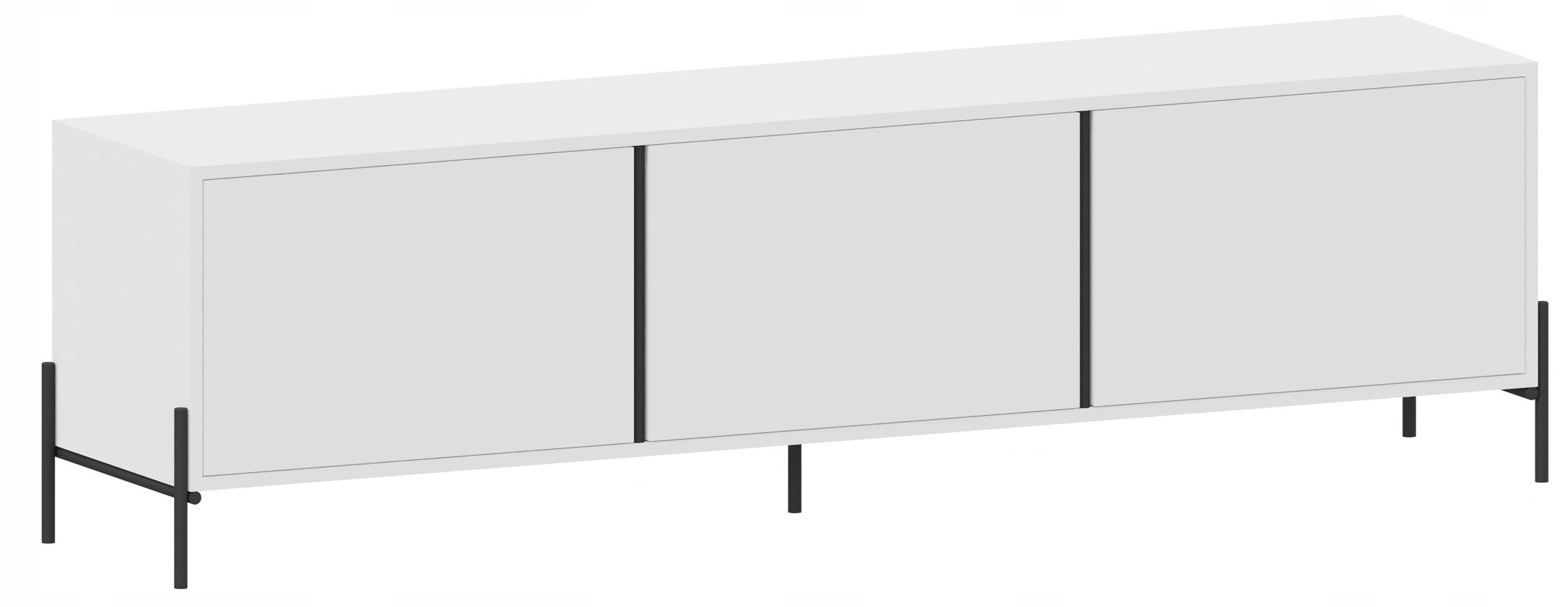 Stolík Rtv Rurk 180 cm 3F biely, veľký, priestranný, push up, kovové nohy