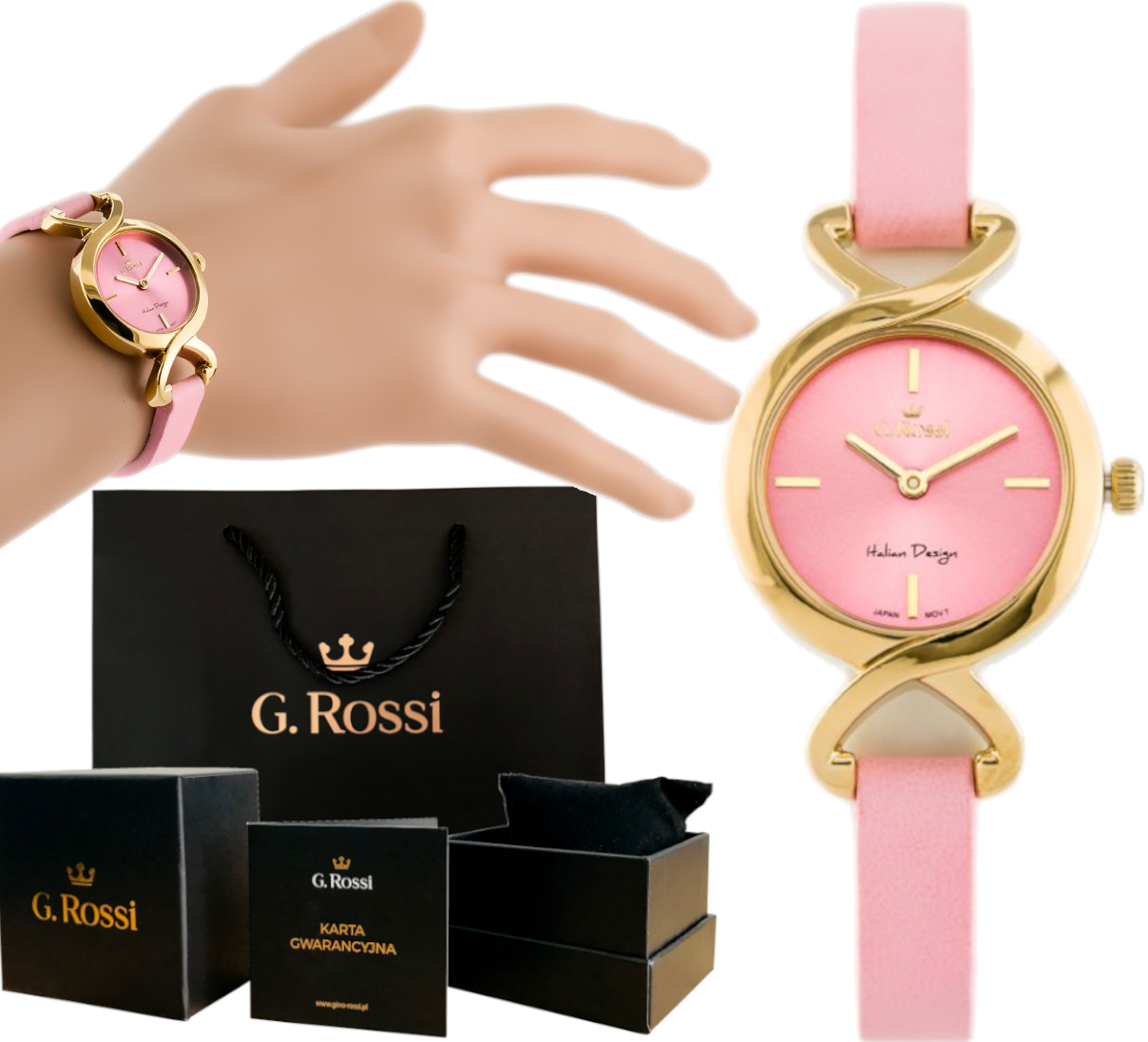 

Śliczny Zegarek Damski Wąski Pasek Na Prezent Box