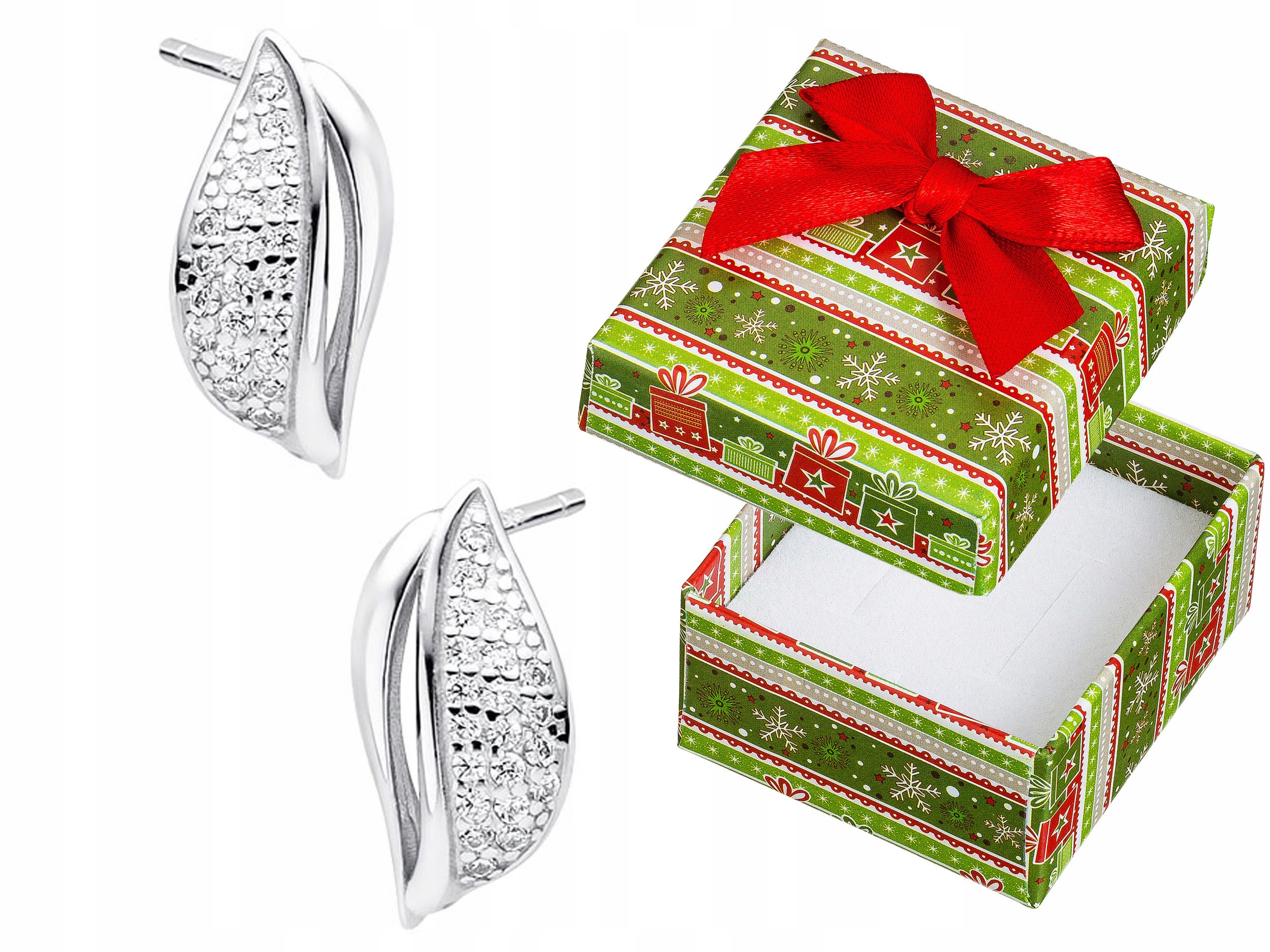 Náušnice Stříbrné šroubky se zirkony Elegantní rhodiované Stříbro 925