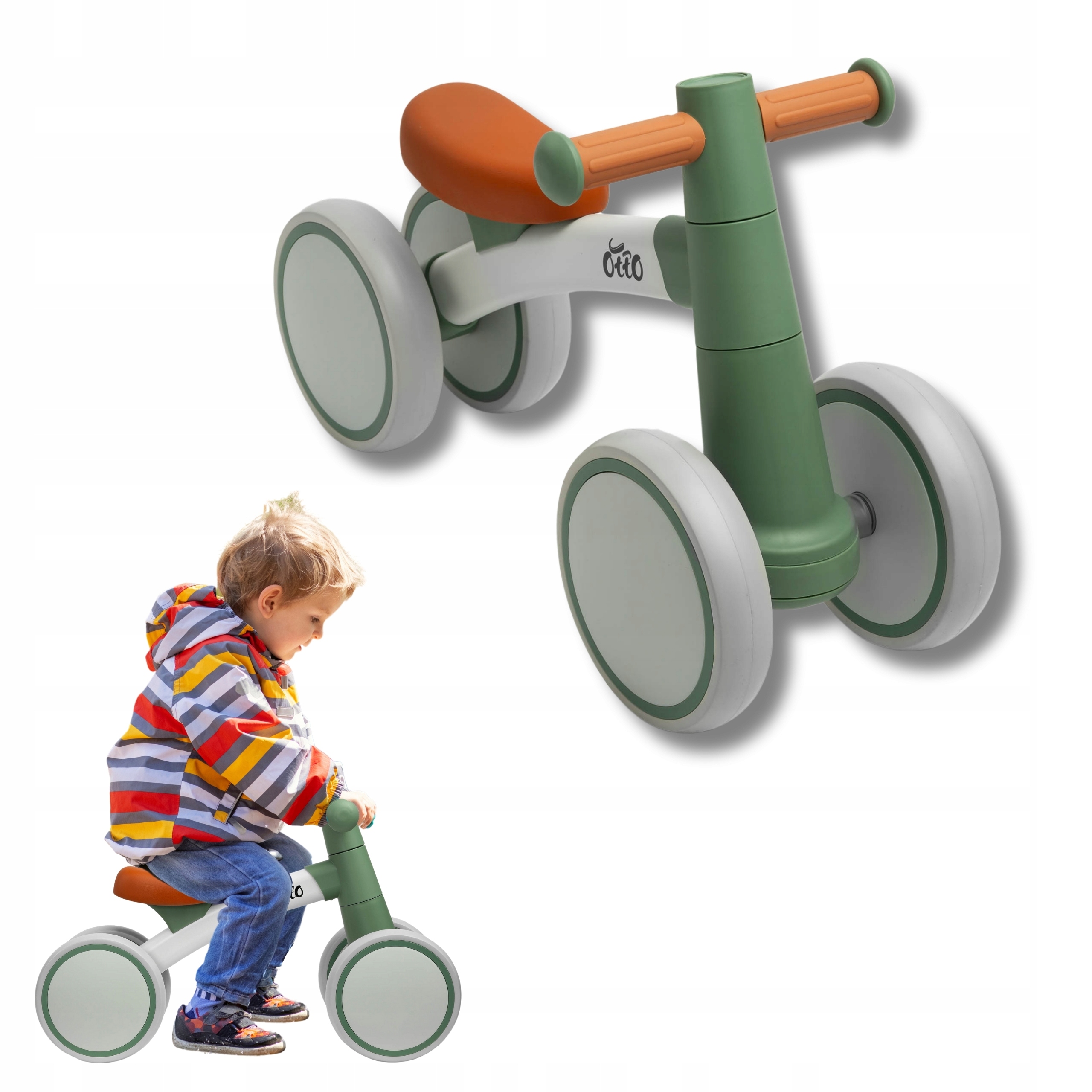 Rowerek Biegowy Na Roczek Otto Toyz Zielony Jeździk Rower Od 1 r.ż.