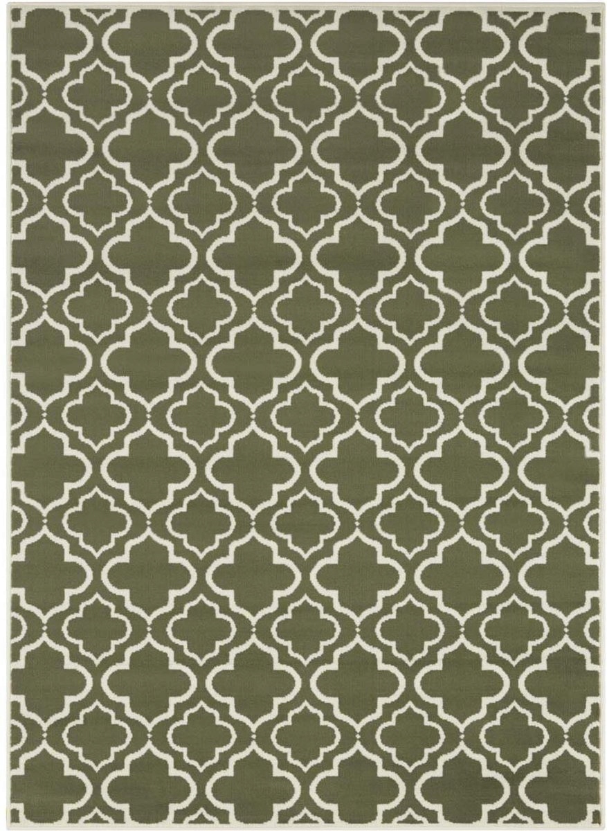 Moderný krémový zelený koberec do obývačky s mäkkým krátkym vlasom 180x260