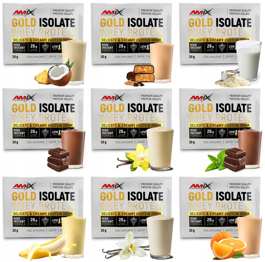 IZOLAT BIAŁKA WPI 90% Amix Gold Whey Isolate Protein - odżywka białkowa Marka Amix