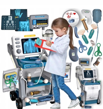 ZESTAW MAŁEGO DOKTORA | WÓZEK RTG EKG | 16 EL.