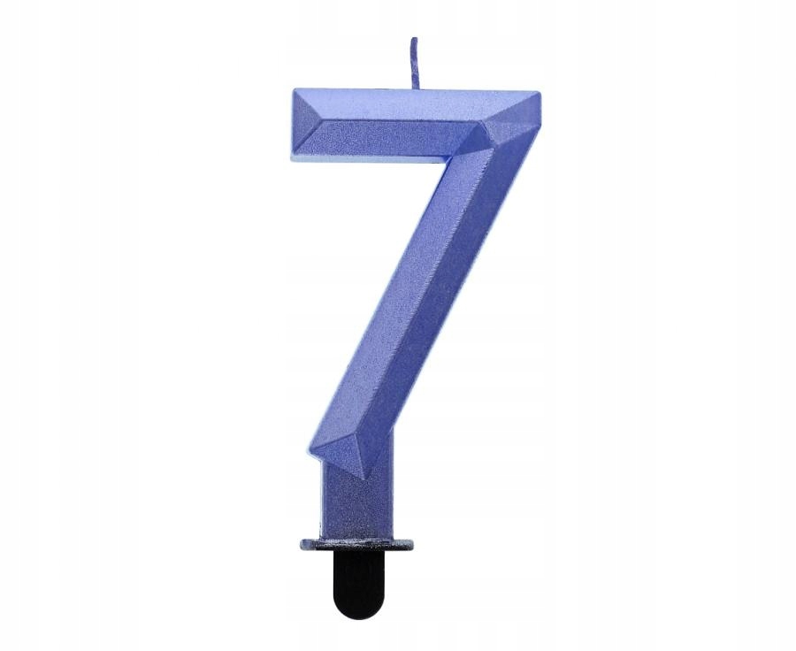 Świeczka URODZINOWA cyfra 7 siedem niebieska tort