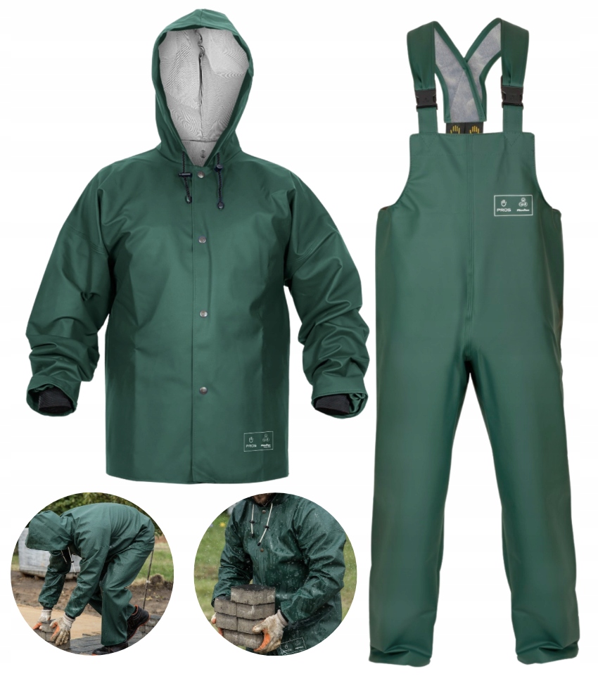 WODOODPORNE UBRANIE PRZECIWDESZCZOWE OGRODNICZKI KURTKA KOMPLET PLAVITEX 60