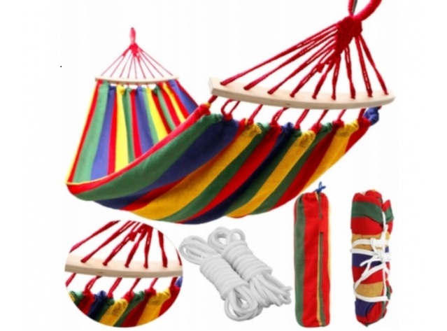 

Duży Hamak Dwuosobowy Stelaż 260x160 XXXL 200 Kg