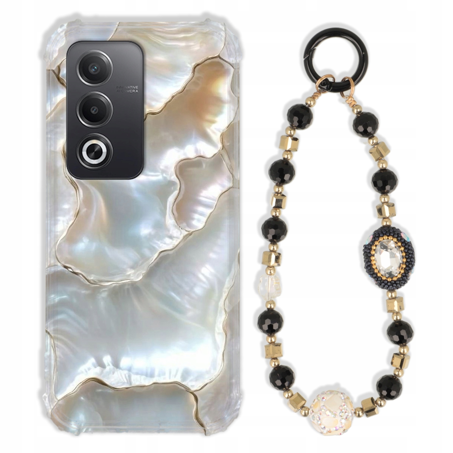 Puzdro Na Oppo A80 5G Puzdro Antishock Zirkóny Čierno Zlaté|odolné|silné