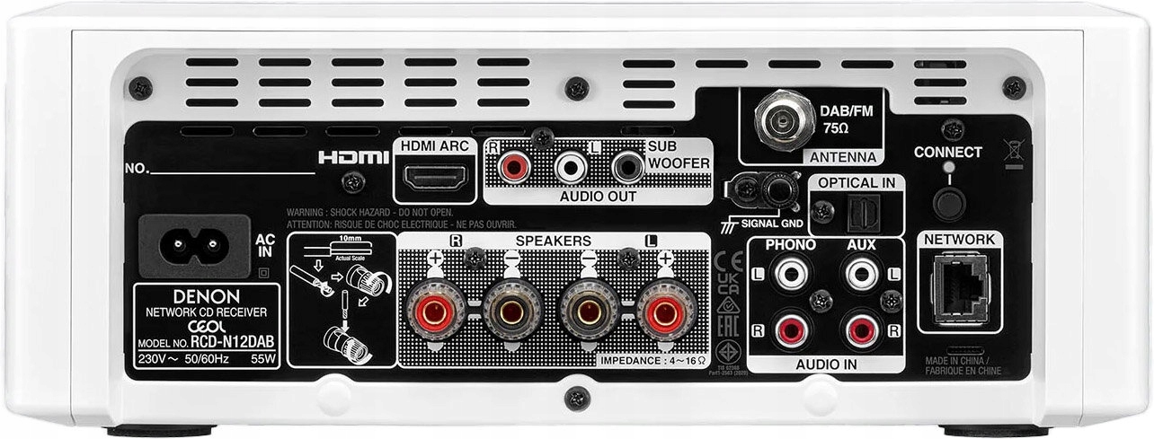 Wieża DENON CEOL N12 DAB Biały Wysokość produktu 10.8 cm