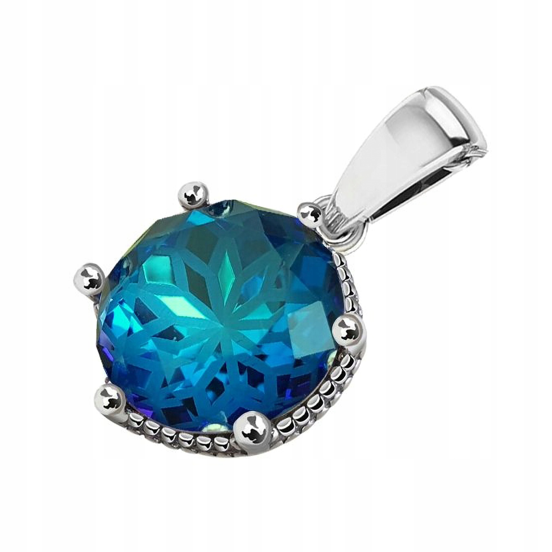Stříbrný přívěsek ryzost 925 Elegantní Přívěsek s křišťálem Bermuda Blue