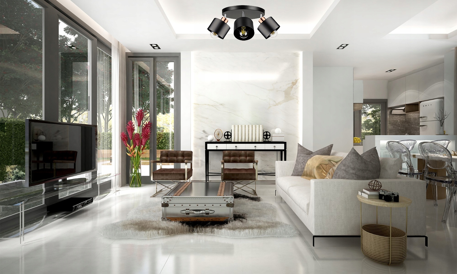 LAMPA SUFITOWA PLAFON LED ŻYRANDOL LOFT WISZĄCA Kolekcja LX-1040