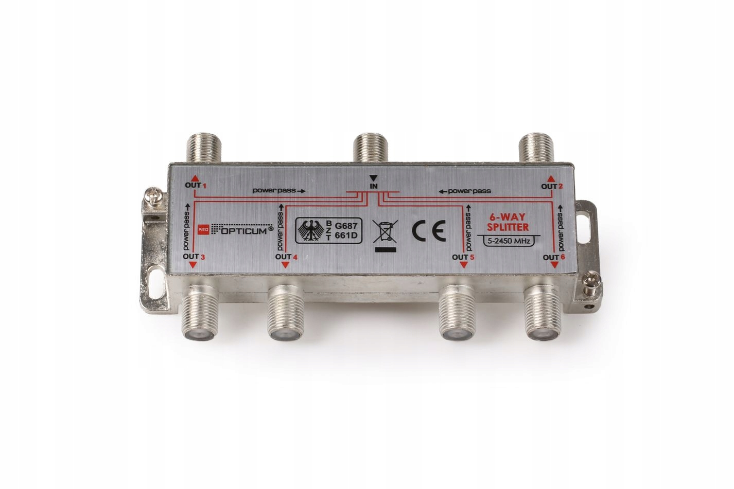 

Rozdzielacz antenowy na 6 Tv Opticum Sat 1/6