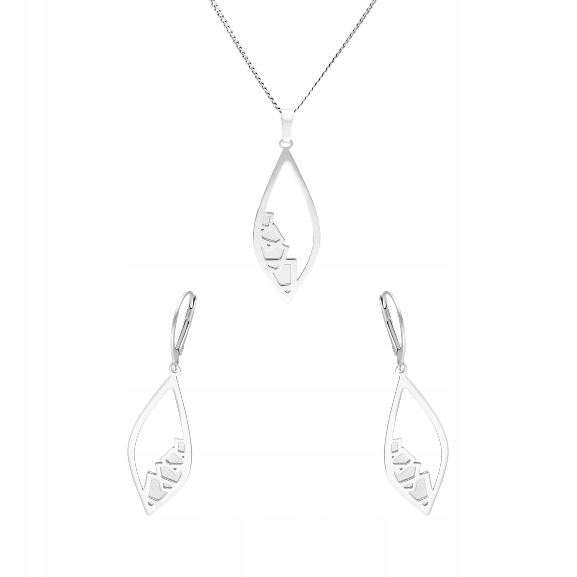 Stříbrný komplet s titanovou slzou