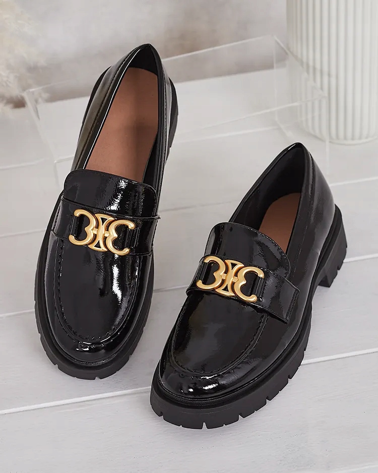 CZARNE MOKASYNY DAMSKIE ROMMIE 39 Marka Royalfashion