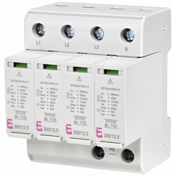 Omezovač Přepětí 4P Klasa 1+2+3 (b+c+d) Tn-s Uc300V Up1,5kV Eti-polam E