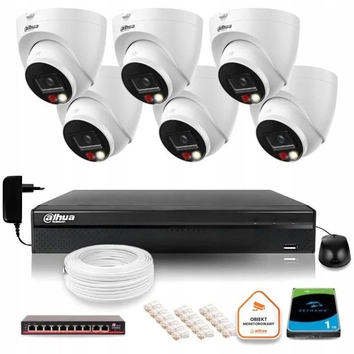 Sada monitorovania domu Ip 6x IPC-HDW1839T-A-IL-0280B-S6 8MPx IR30m